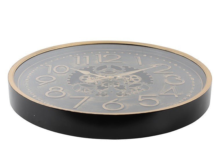 Wandklok Tasma L zwart/goud Ø70cm