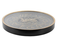 Wandklok Tasma L zwart/goud Ø70cm