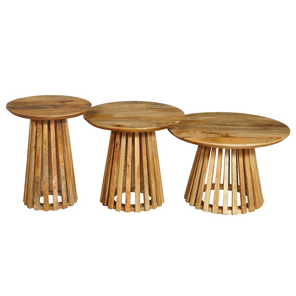 Set van 3 houten salontafels