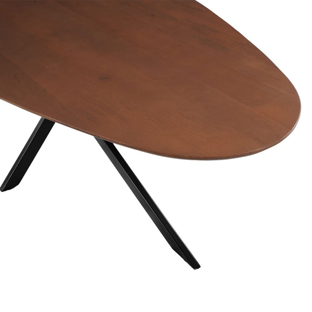 Mangohouten eettafel organisch bruin 220x110cm