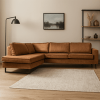 Hoekbank Twenty Five 4-zits Links Cognac Mahom
