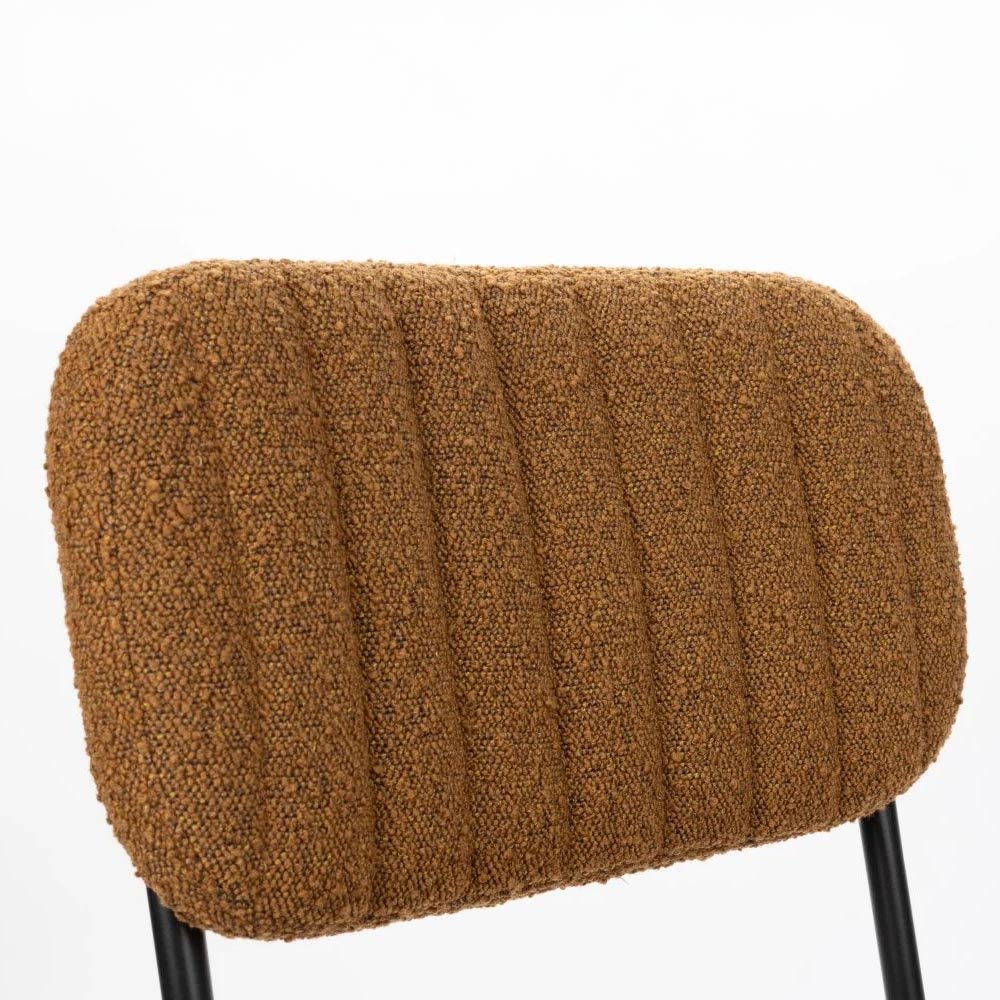 Eetkamerstoel oker oranje met zwart onderstel