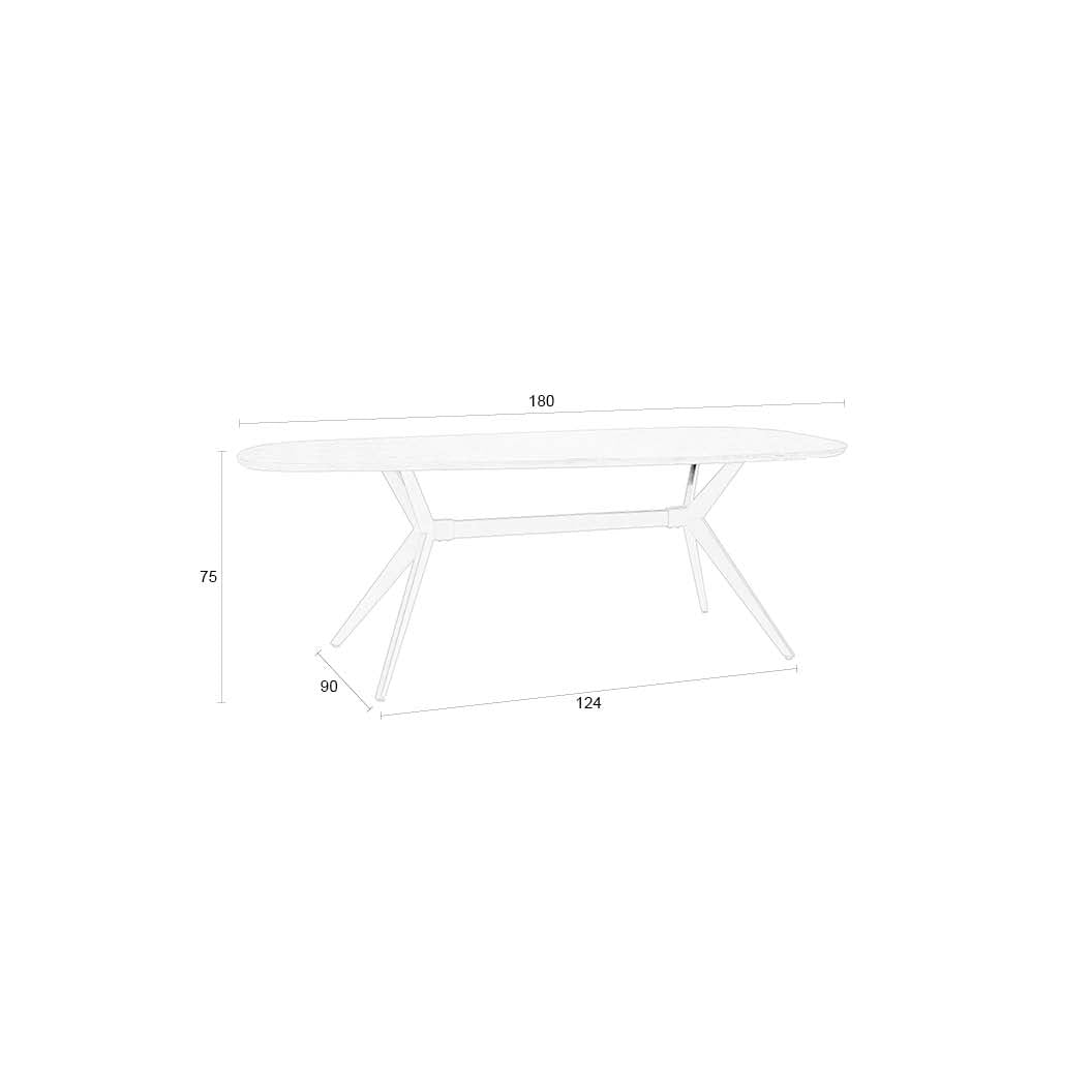 Eettafel organisch rechthoekig donkerbruin