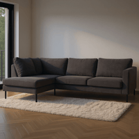 Hoekbank Malaga 4-zits Links Antraciet Mahom