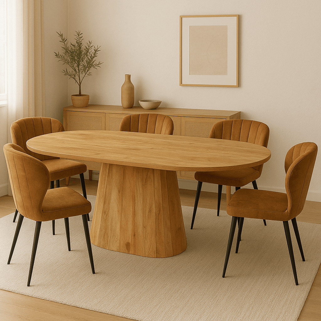 Mangohouten eettafel capsule 160x90cm
