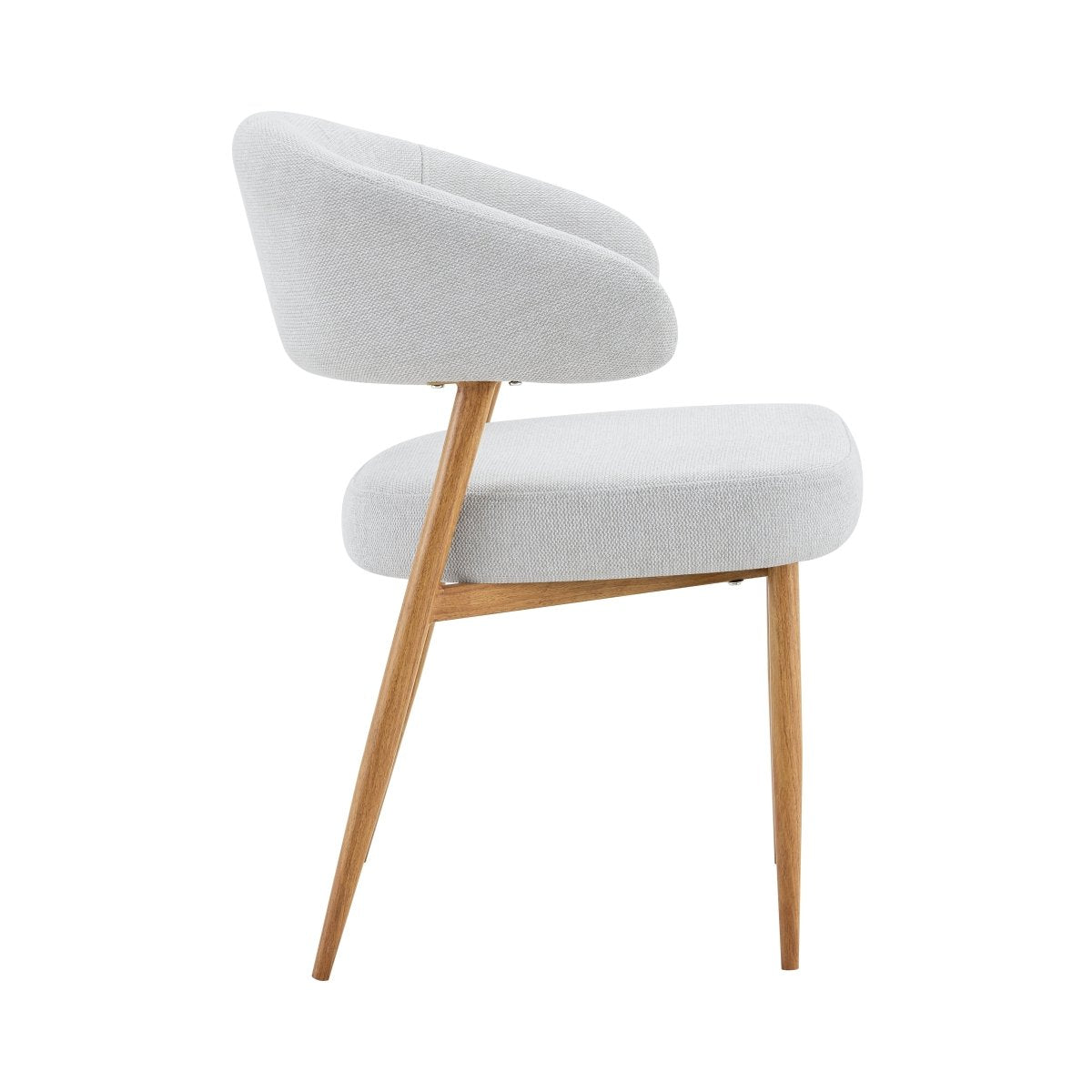 Beige eetkamerstoel met eik onderstel