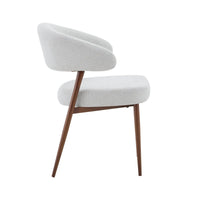 Eetkamerstoel Japandi Nobu Beige met walnoot onderstel Mahom