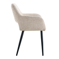 Eetkamerstoel Vannes Beige met zwart onderstel Mahom