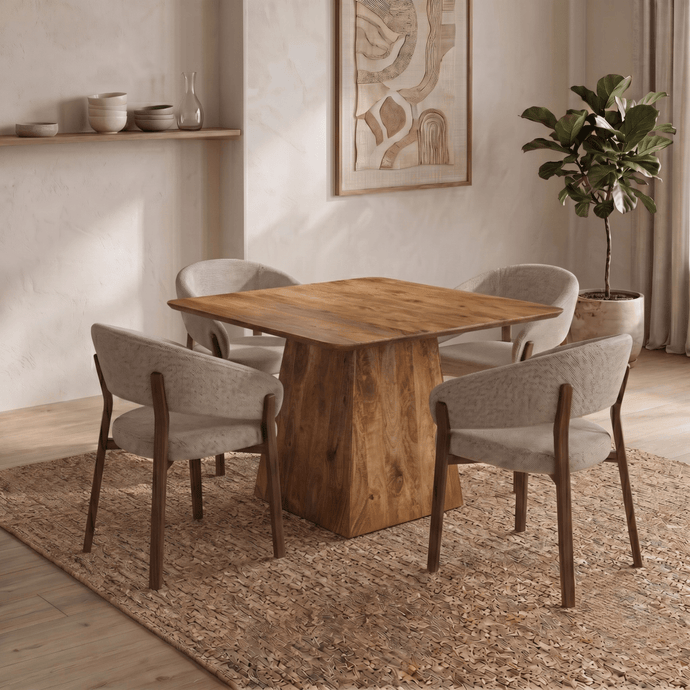 Mangohouten Eettafel Nova Vierkant 110x110 cm Mahom