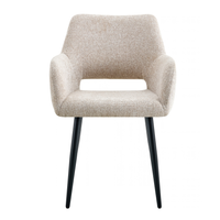 Eetkamerstoel Vannes Beige met zwart onderstel Mahom