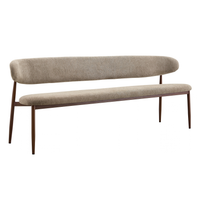 Eetkamerbank Japandi Kio 200 cm Taupe met walnoot onderstel Mahom