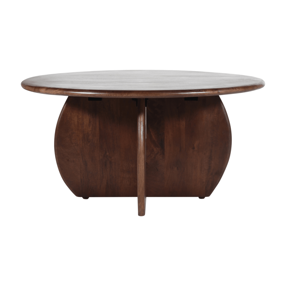 Donkerbruine ronde salontafel van mangohout
