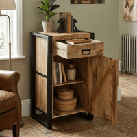 Mangohouten Dressoir Britt 55 cm 1 lade 1 deur Mahom