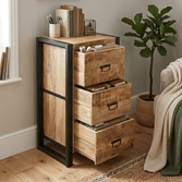 Mangohouten Dressoir Britt 55 cm 3 lades Mahom