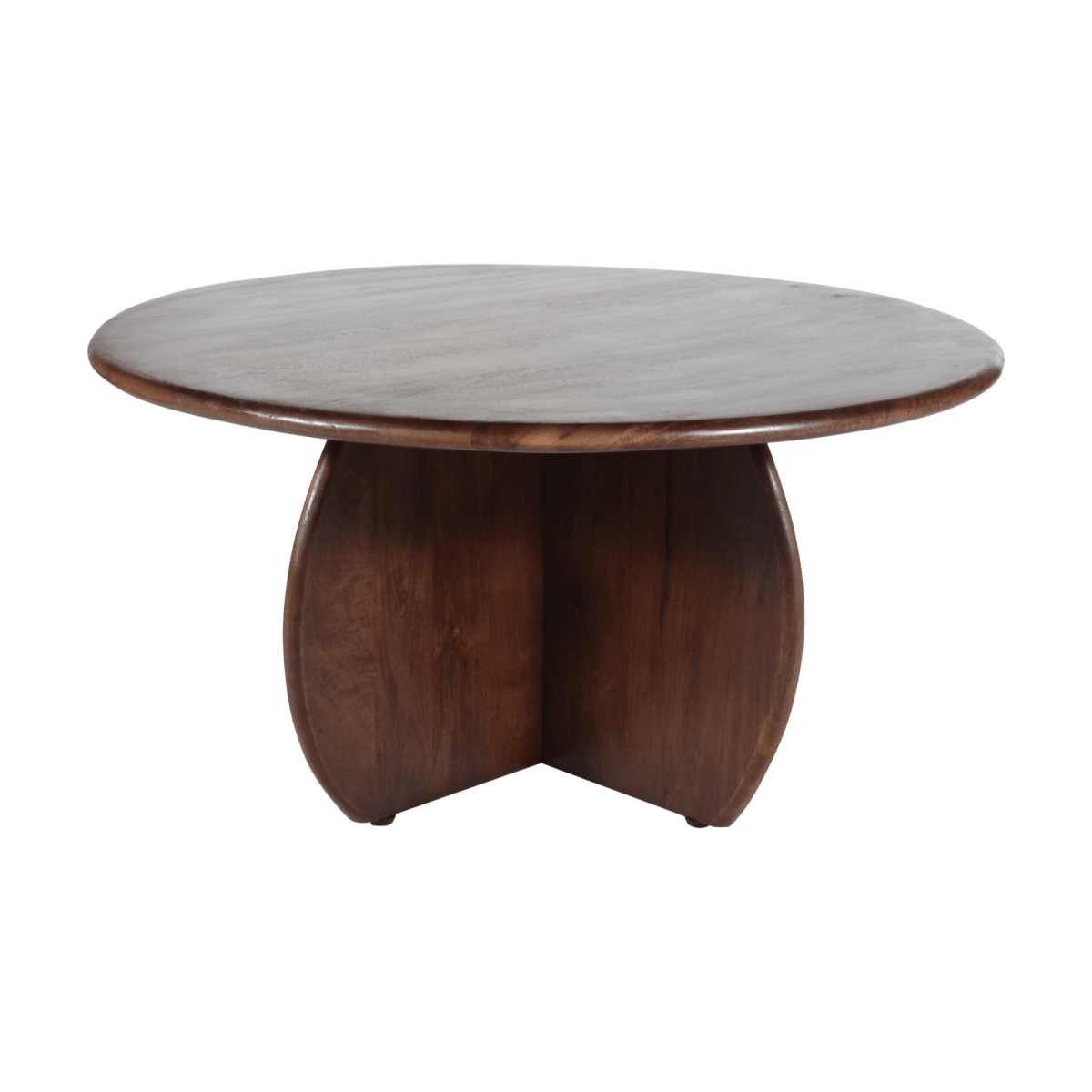 Donkerbruine ronde eettafel van mangohout