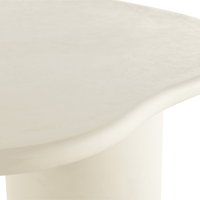 Eettafel Organisch Savannah Microcement Cilinderpoot 210 cm Wit Mahom