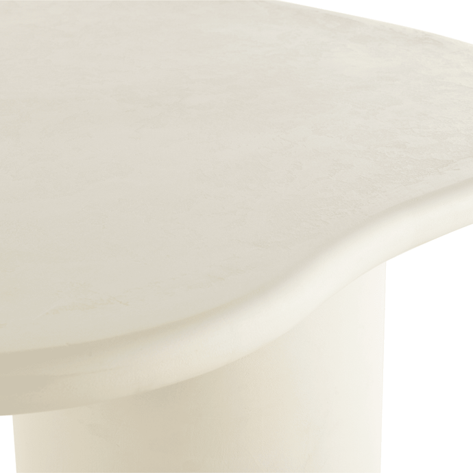 Eettafel Organisch Savannah Microcement Cilinderpoot 210 cm Wit Mahom