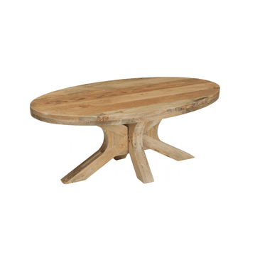 Salontafel Mori Ovaal 110x60 cm Houten onderstel Mahom