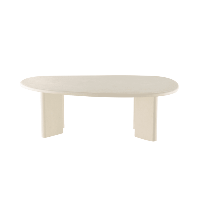 Salontafel Organisch Savannah Microcement Paneelpoot 120 cm Beige Mahom