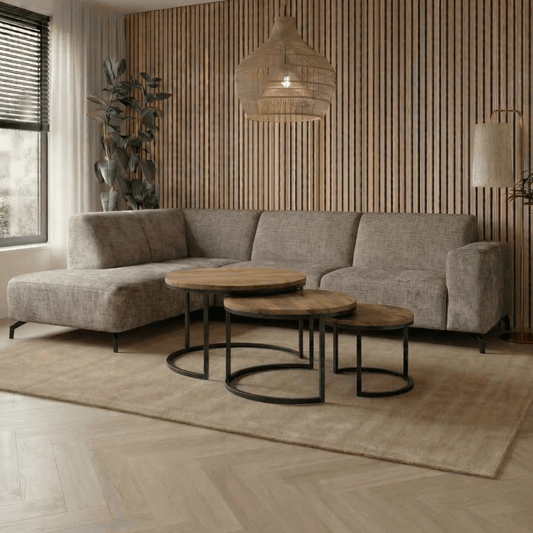 Hoekbank Sevilla 4-zits Links Donkergrijs Mahom