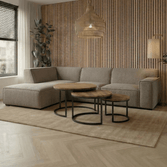 Taupe hoekbank 4 zits