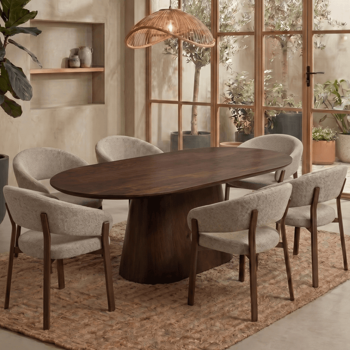 Mangohouten Eettafel Nova Capsule Donkerbruin 210×100 cm Mahom