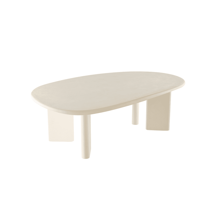 Salontafel Organisch Savannah Microcement Paneelpoot 120 cm Beige Mahom