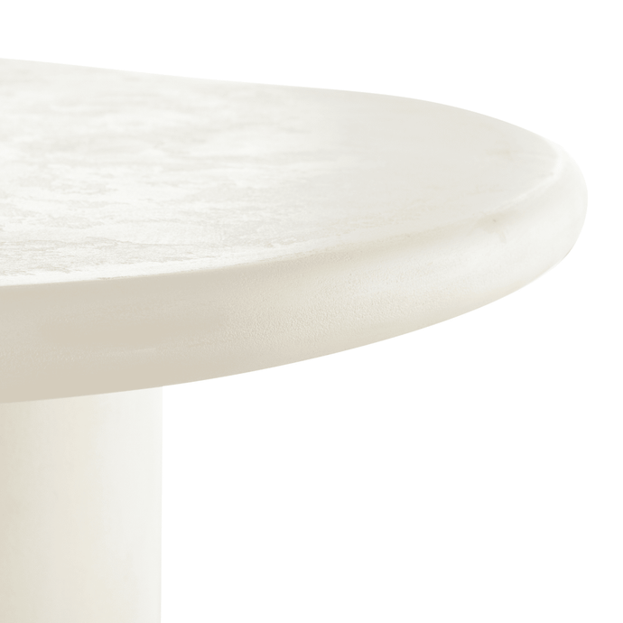 Eettafel Organisch Savannah Microcement Cilinderpoot 210 cm Wit Mahom