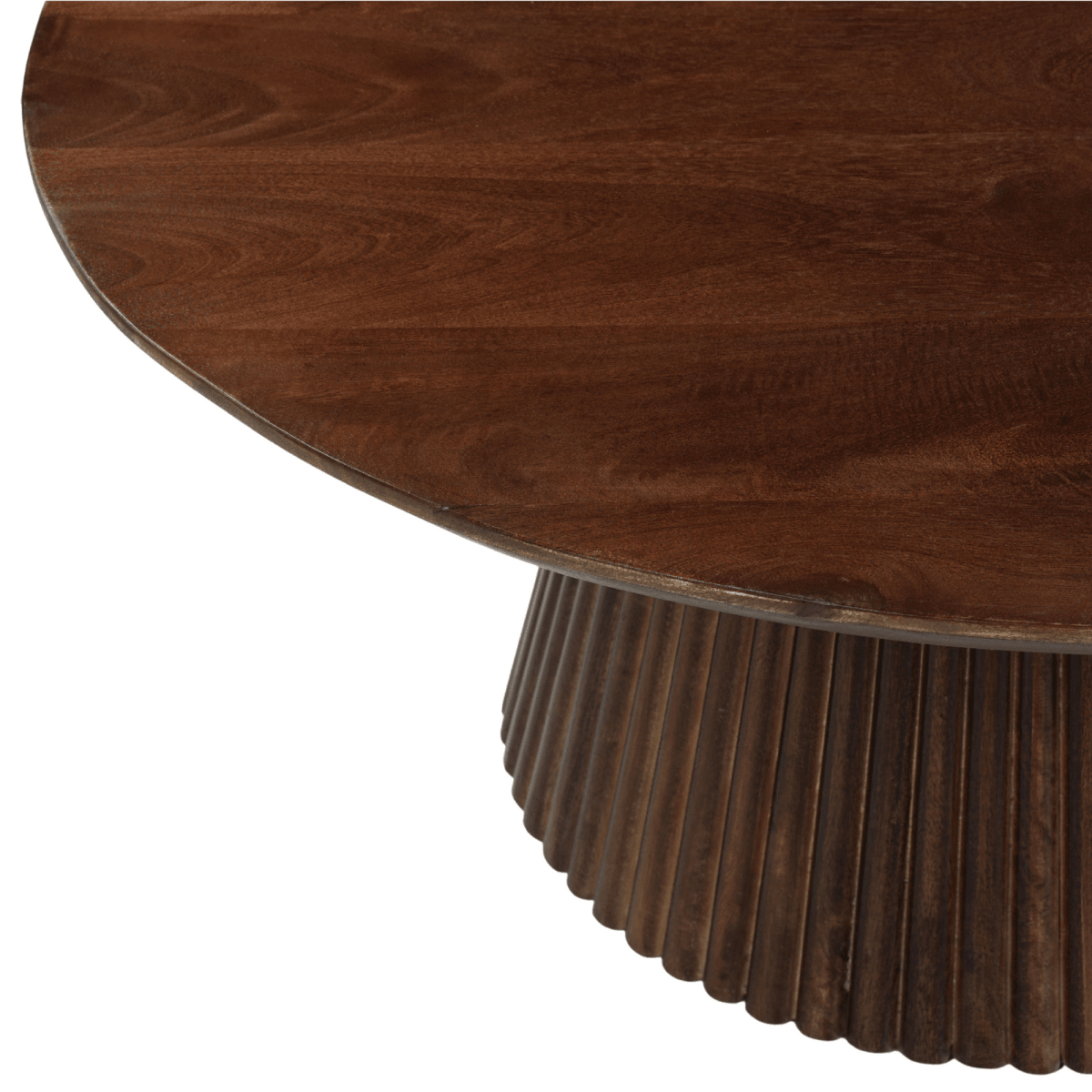 Donkerbruine ronde salontafel van mangohout