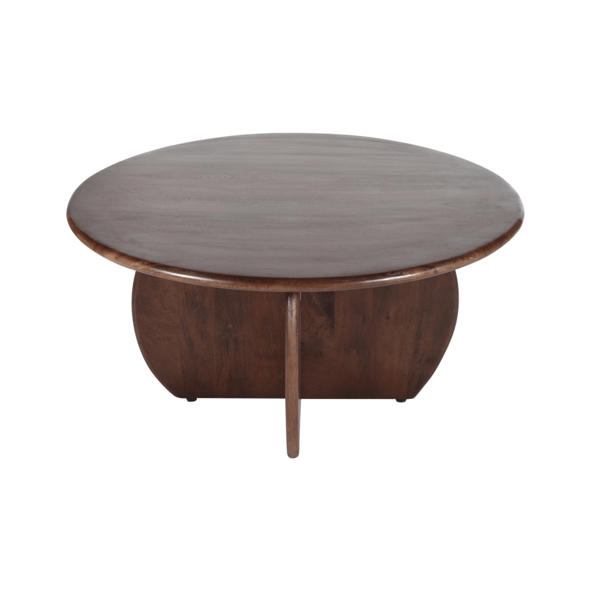 Donkerbruine ronde salontafel van mangohout