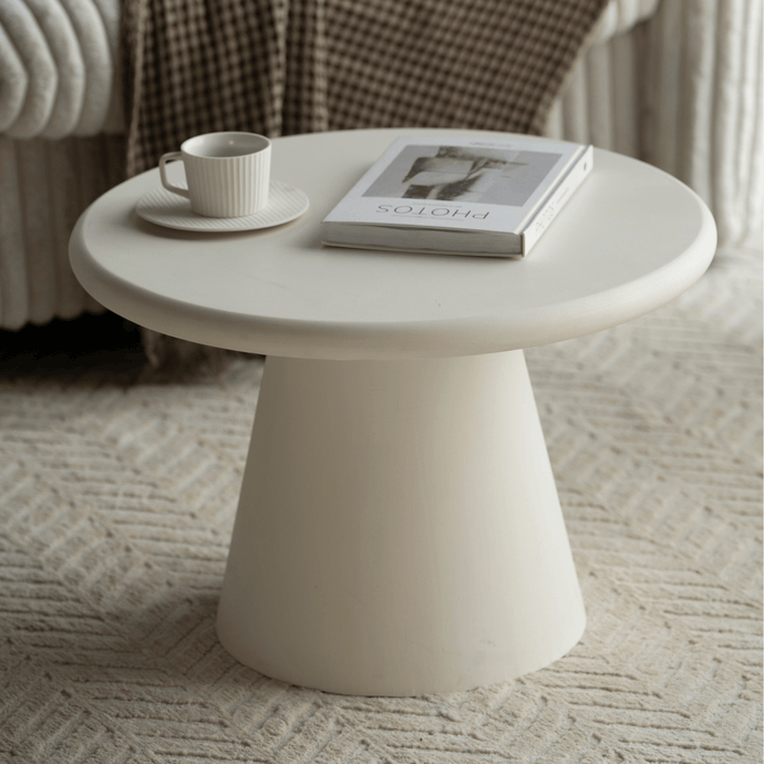 Salontafel Rond Savannah Microcement 60 cm Wit Mahom