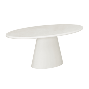 Ovale eettafel van microcement