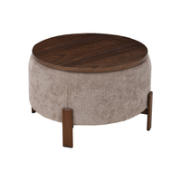 Salontafel Japandi Nobu Taupe met walnoot onderstel Mahom