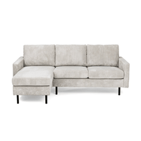 Bank Valente 3-zits L+R Ribstof Naturel