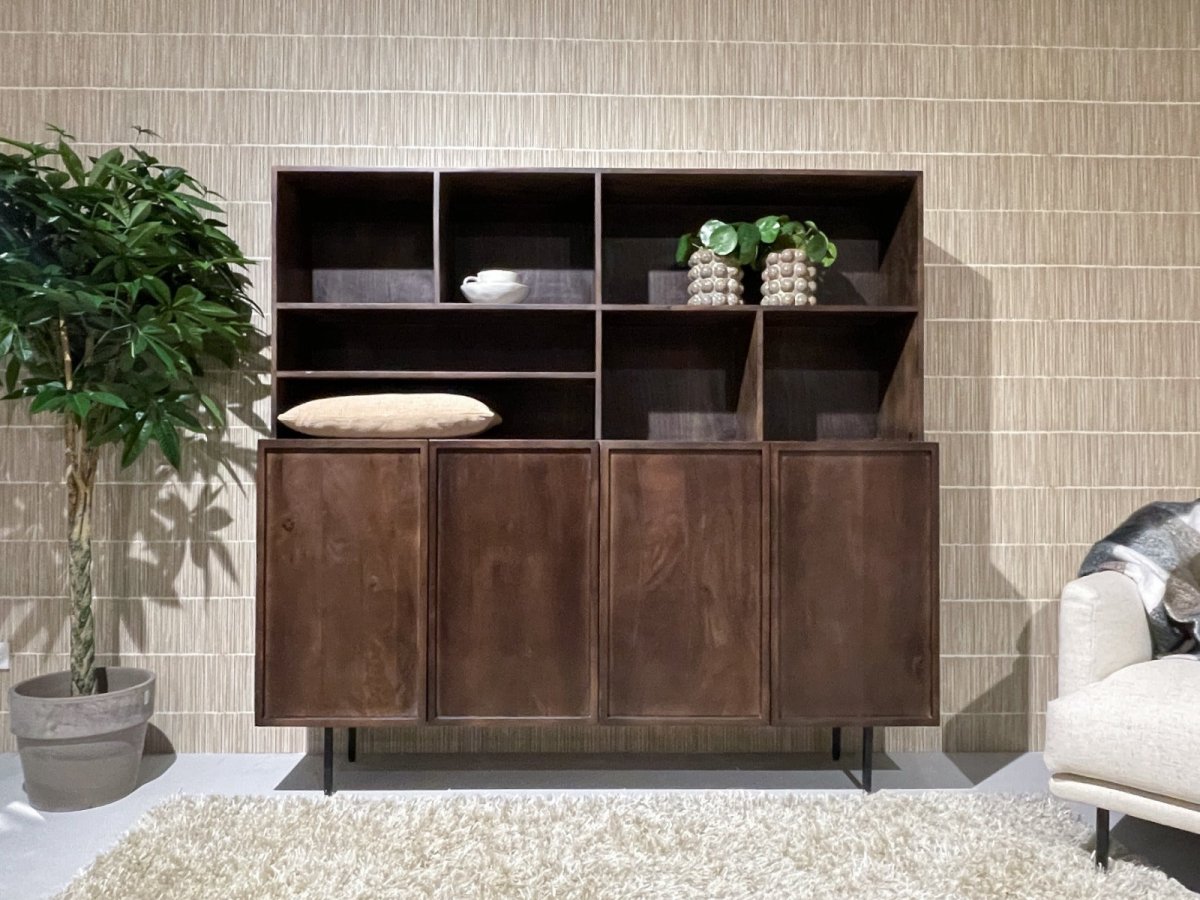Houten wandkast donkerbruin 180cm