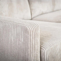Bank Valente 3-zits L+R Ribstof Naturel