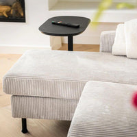 Bank Valente 3-zits L+R Ribstof Naturel