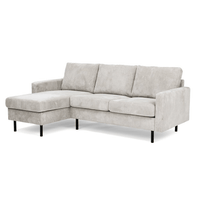 Bank Valente 3-zits L+R Ribstof Naturel