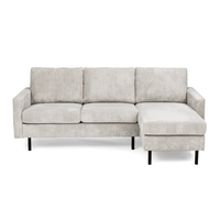 Bank Valente 3-zits L+R Ribstof Naturel
