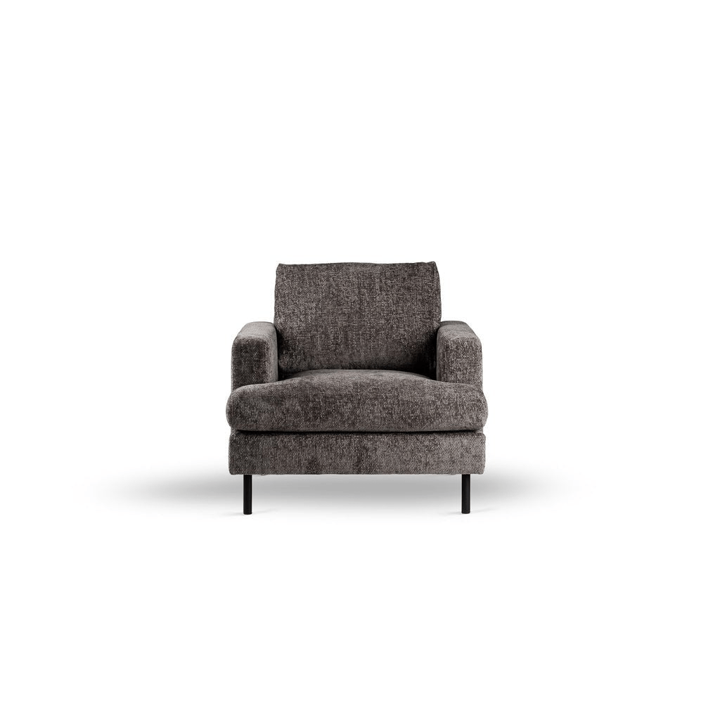 Fauteuil antraciet met zwart onderstel