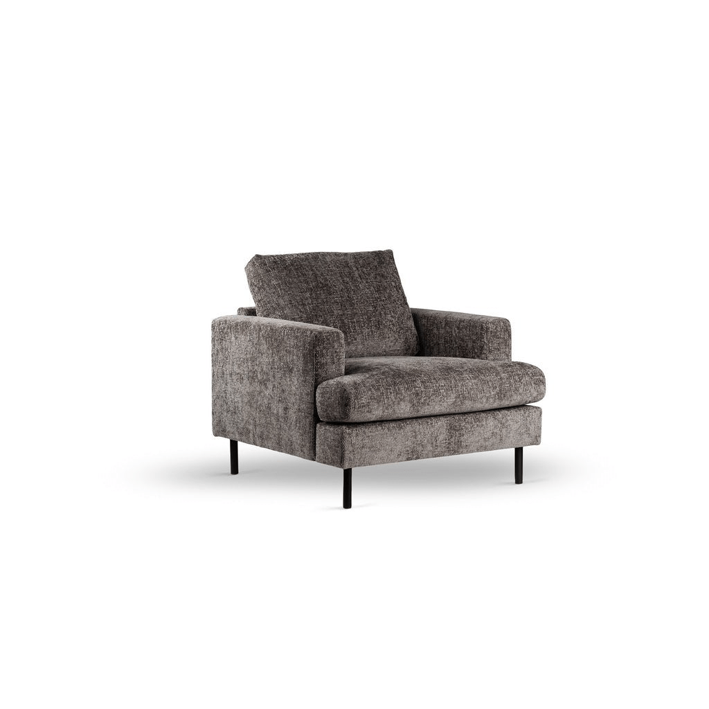 Fauteuil antraciet met zwart onderstel