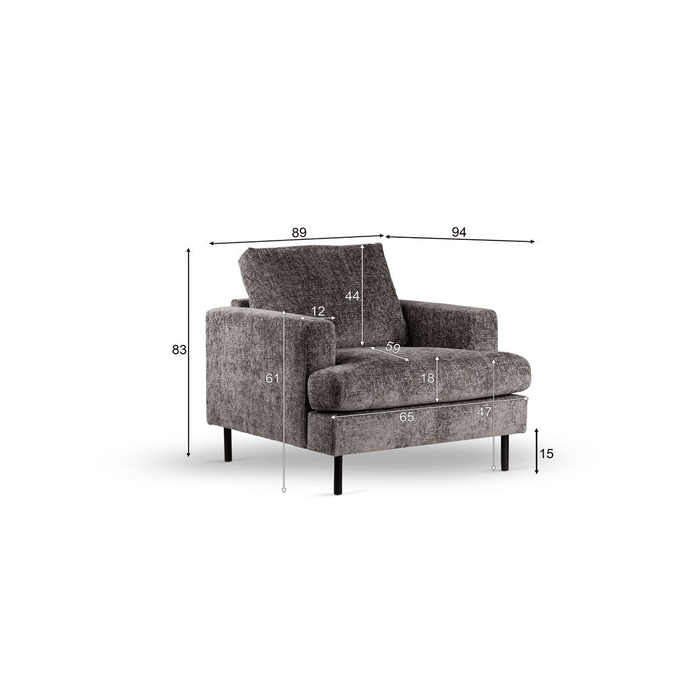 Fauteuil Haga Antraciet