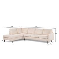 Hoekbank Lincoln 4-zits Rechts Beige