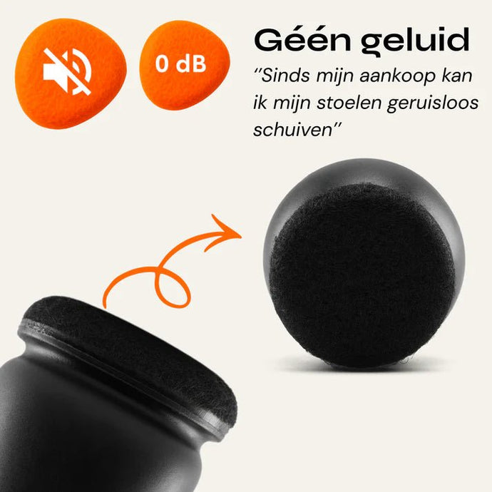 FLOOQ® Pro Stoelpootdoppen Geluidloos & Krasvrij (14–21 mm) 8 stuks