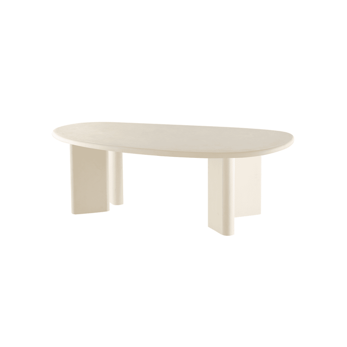 Salontafel Organisch Savannah Microcement Paneelpoot 120 cm Beige Mahom