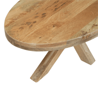 Salontafel Mori Ovaal 110x60 cm Houten onderstel Mahom