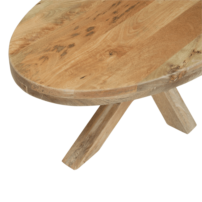 Salontafel Mori Ovaal 110x60 cm Houten onderstel Mahom