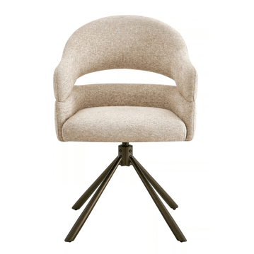 Eetkamerstoel Colmar Beige met Brons onderstel Mahom
