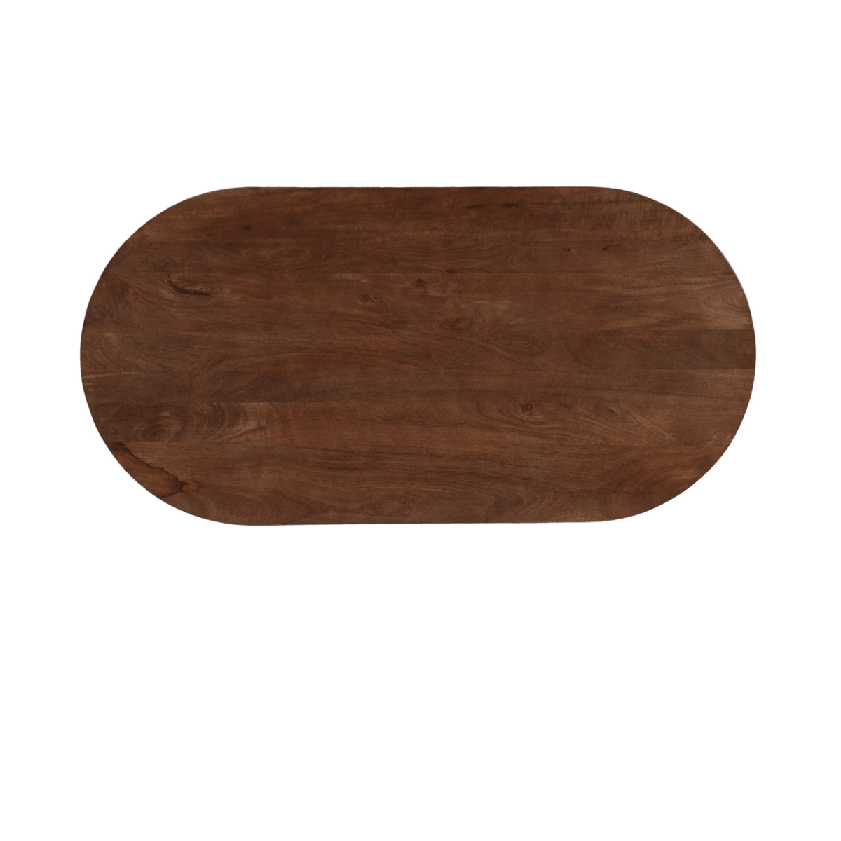Donkerbruine ovale eettafel van mangohout