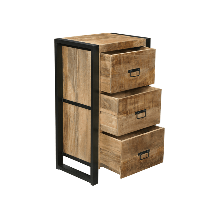 Mangohouten Dressoir Britt 55 cm 3 lades Mahom